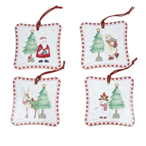 SOTTOBICCHIERI DECORATION 4 PZ QUADRATO "RACCONTI" 84782 BRANDANI