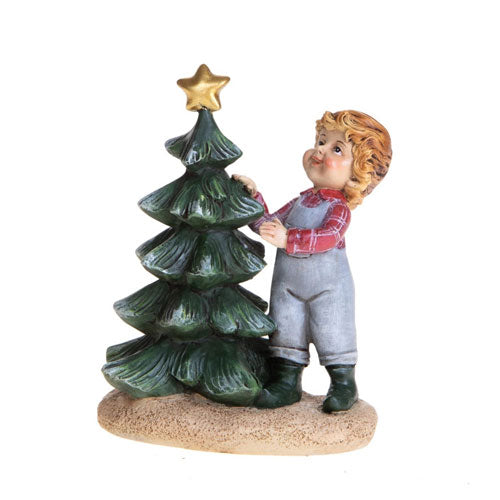 BAMBINO C/ALBERO NATALE RESINA "ADDOBBI&DECORATION" 80253 BRANDANI