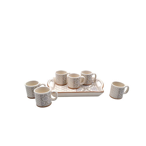 SET TAZZE CON VASSOIO CERAMICA 22X7 CM 2003 S.I.PAR