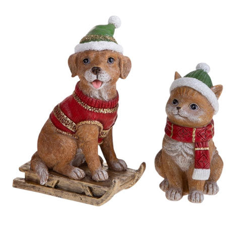 CANE E GATTO 2 PZ RESINA "ADDOBBI&DECORATION" 80252 BRANDANI