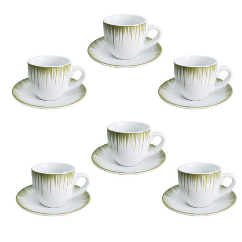 TAZZINE DA CAFFÈ 6 PZ "RAGGI" VERDE 920 VILLA ALTACHIARA