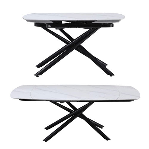 TAVOLO ALLUNGABILE "RYDER" 140-200 X 90 X 76 CM BIANCO VENATO 0049118 #cat