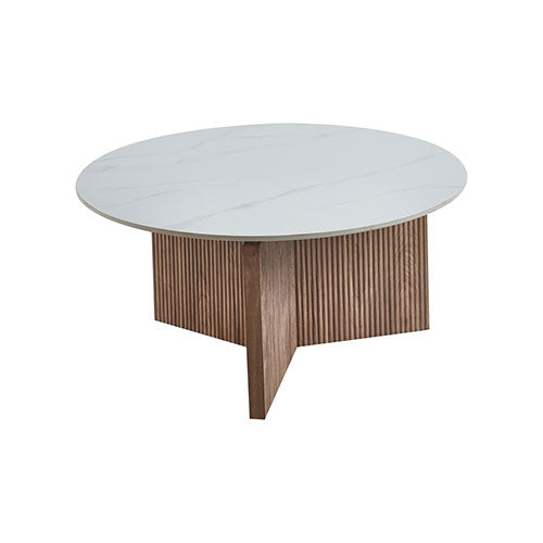 TAVOLINO "KAMI" 80 X 40 CM BIANCO-NOCE 0051107 #cat