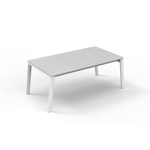 TAVOLO ALLUNGABILE "RIVA" STONE 180-250 X 100 CM BIANCO #cat