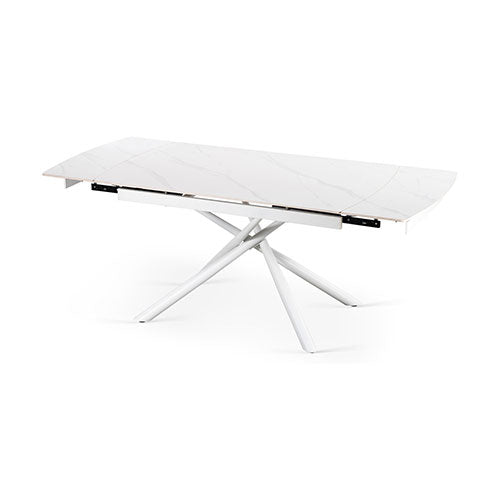 TAVOLO ALLUNGABILE "HELSINKI" 140-200 X 90 X 76 CM BIANCO LUCIDO 0052552 #cat