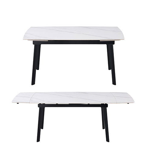TAVOLO ALLUNGABILE "QUINCY" 150-210 X 85 X 75 CM BIANCO LUCIDO 0051636 #cat