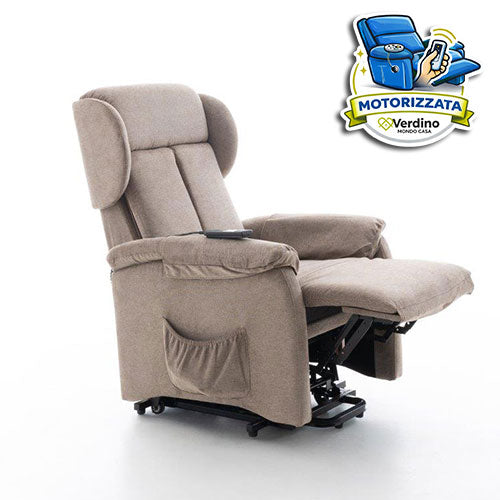 POLTRONA RELAX MOTORIZZATA "SILVIA" 2 MOTORI E ROLLER SYSTEM MARRONE PS01003D-09 #cat