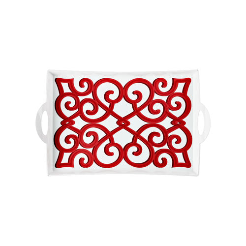 VASSOIO RETTANGOLARE CON MANICI "HARMONIA" BRIGHT RED 13291831 GUZZINI