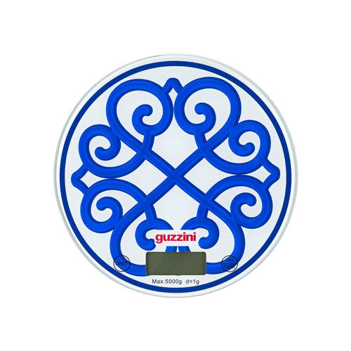 BILANCIA DA CUCINA TONDA IN VETRO "HARMONIA" NAVY BLUE 136600210 GUZZINI