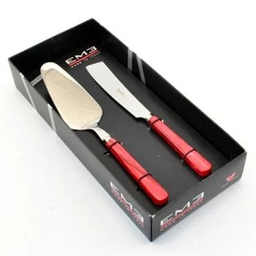 SERVIZIO POSATE VETRINA 2 PZ ROSSO "PERLA" EME