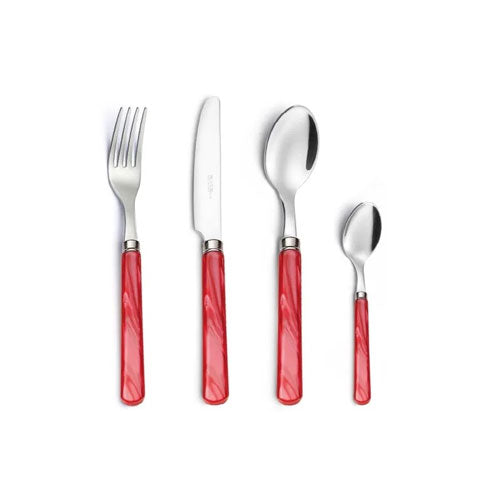 SERVIZIO POSATE VETRINA 24 PZ ROSSO "PERLA" EME