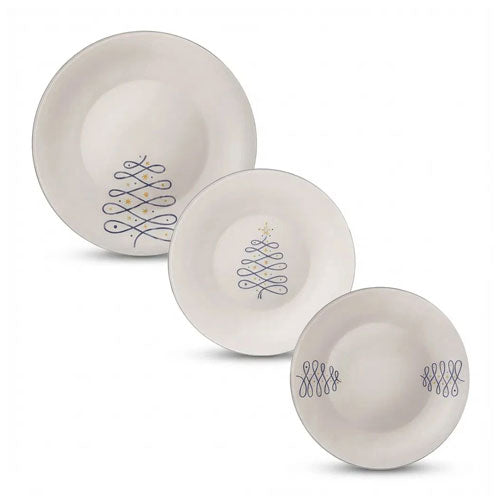 SERVIZIO PIATTI 18 PZ "BLUE CHRISTMAS" BORMIOLI ROCCO