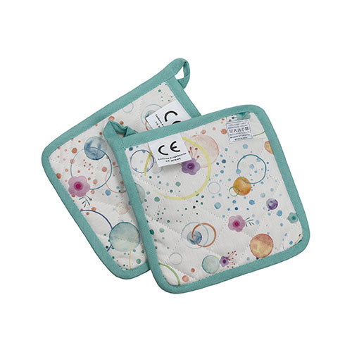 PRESINA SET 2 PEZZI BOLLE PICCOLE CON PIPING VERDE "BOLLICINE" 10379 BRANDANI
