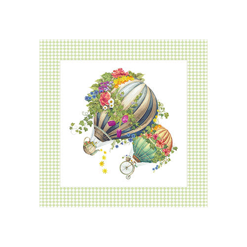 TOVAGLIA BORDATA MONGOLFIERE 100 X 100 CM "WONDERLAND" 10358 BRANDANI