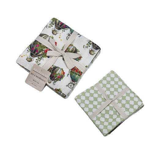 STROFINACCIO SET 2 PEZZI MONGOLFIERE ALLOVER-MICRO GEO "WONDERLAND" 10370 BRANDANI