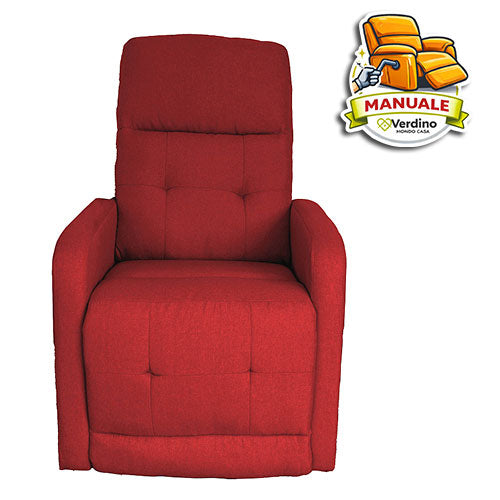 POLTRONA RELAX MANUALE "DANIELA T" BORDEAUX #cat