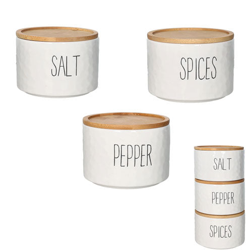BARATTOLO SPEZIE SET 3 PZ CON TAPPO BAMBOO IMPILABILI "CUCINA&TECHNO" 51945 BRANDANI