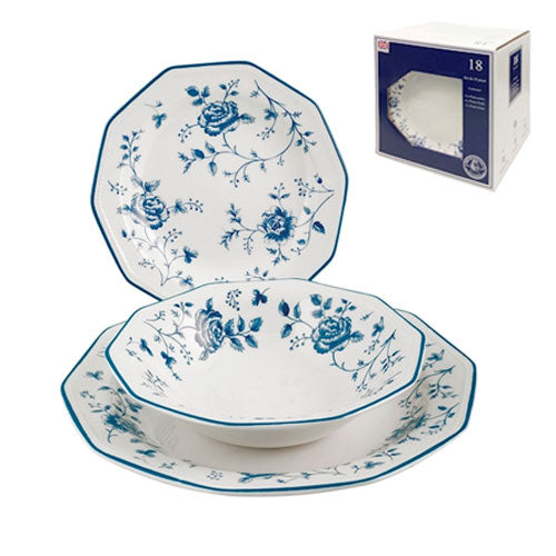 SERVIZIO PIATTI 18 PZ "ROSE BLUE" 3232200 CHURCHILL