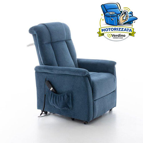 POLTRONA RELAX MOTORIZZATA "GLORIA" 1 MOTORE BLU PS01002L-02 #cat