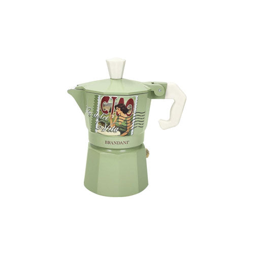CAFFETTIERA 1 TZ "DOLCE VITA" VERDE ALLUMINIO 51819 BRANDANI