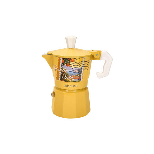 CAFFETTIERA 1 TZ "DOLCE VITA" OCRA ALLUMINIO 51817 BRANDANI
