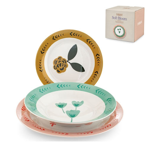 SERVIZIO PIATTI 18 PZ "COUPE ALA SOFT BLOOM" 8815500 H&H