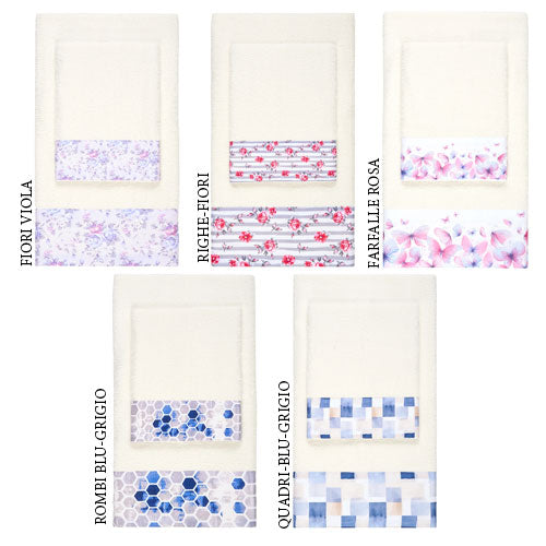 ASCIUGAMANO SET 1+1 "LARA" ASSORTITI VINGI