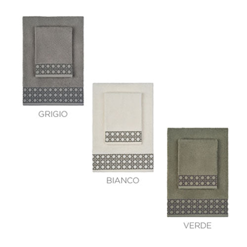 ASCIUGAMANO SET 3+3 "PETRA" ASS.2 VERDE-BIANCO-GRIGIO VINGI