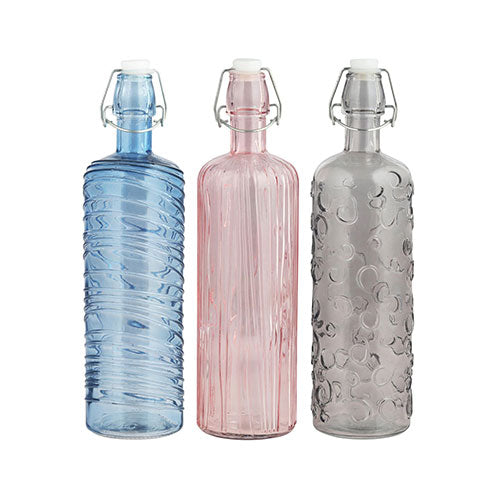 BOTTIGLIA VETRO CON TAPPO CLIP "FRIZZY" 1 LT VARI COLORI 0050512 CASA COLLECTION