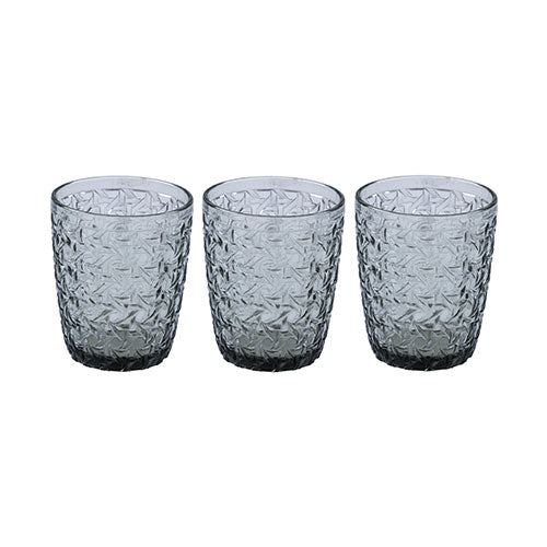 BICCHIERE ACQUA 3 PZ "CUZCO" GRIGIO 0050065 CASA COLLECTION
