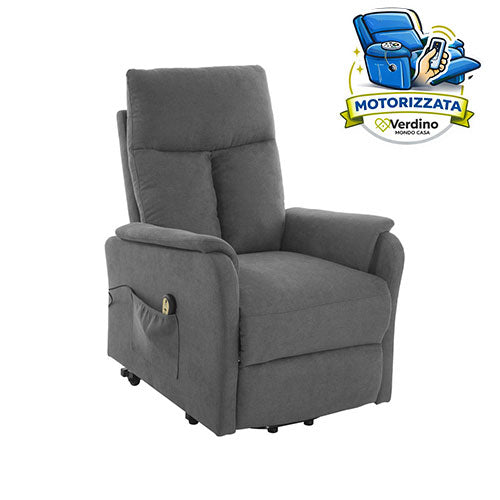 POLTRONA RELAX MOTORIZZATA "MOIRA" 1 MOTORE GRIGIO SCURO 0052321 #cat