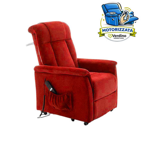 POLTRONA RELAX MOTORIZZATA "GLORIA" 1 MOTORE ROSSA PS01002L-05 #cat
