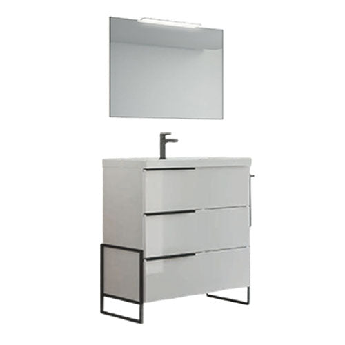 MOBILE BAGNO "FEBE 1" 60 CM BIANCO LUCIDO FEBE160BILUFL2 #cat