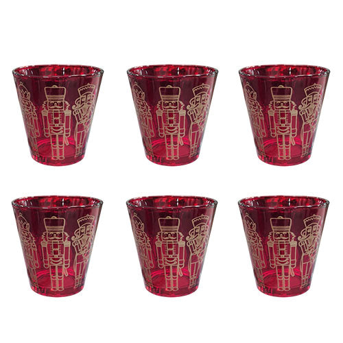 BICCHIERE ACQUA 6 PZ 2199 ROSSO SCHIACCIANOCI ORO