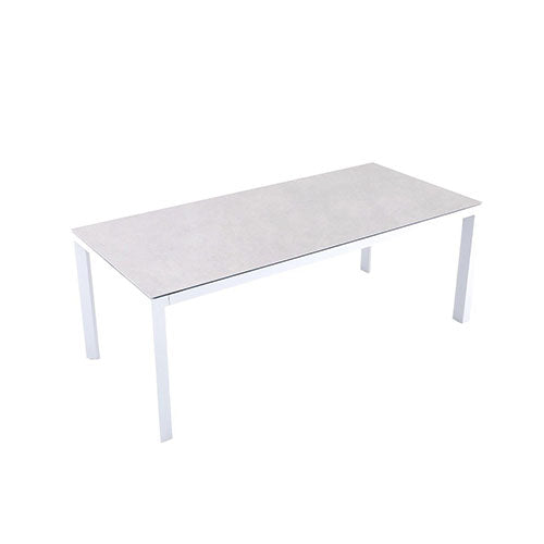 TAVOLO FISSO "MERANO" STONE 220 X 90 CM BIANCO #cat