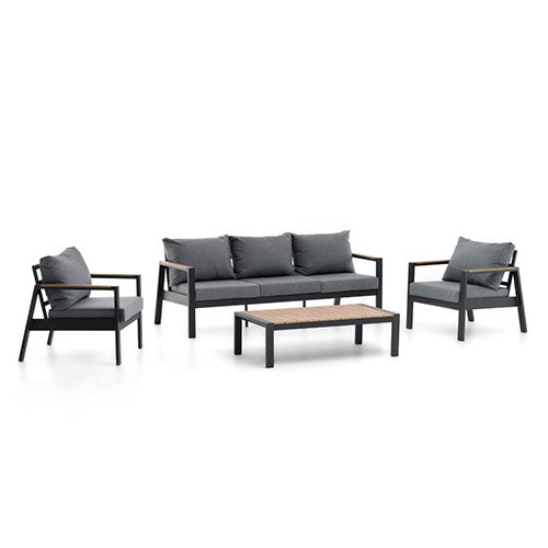 SET GIARDINO "SANTORINI" 5 POSTI ANTRACITE #cat