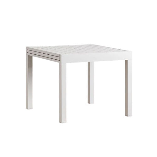 TAVOLO ALLUNGABILE "OSTUNI" 90-180 X 90 CM BIANCO #cat