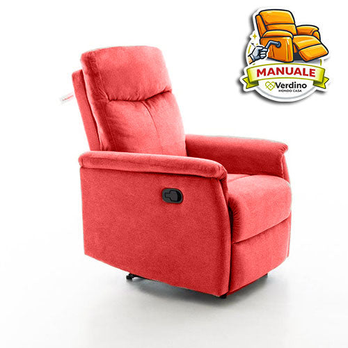 POLTRONA RELAX MANUALE "GISELLA" ROSSO PS01003M-05 #cat