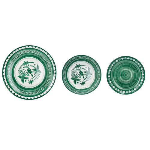 SERVIZIO PIATTI 18 PZ "TUKA-TUKA" VERDE 51886 BRANDANI