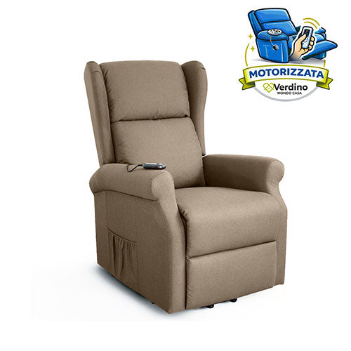 POLTRONA RELAX MOTORIZZATA "VICTORIA T" 1 MOTORE TORTORA #cat