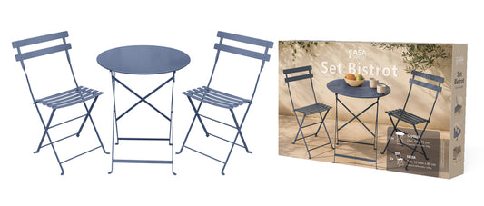 TAVOLO BISTROT CON 2 SEDIE CM60X71 BLU ARMONIA 214900 #CAT