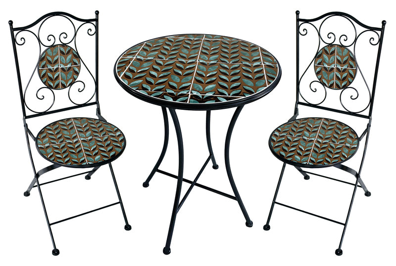 TAVOLO MOSAICO SANTORINI C/2 SEDIE 60X75 211838 #CAT