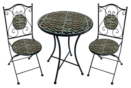 TAVOLO MOSAICO SANTORINI C/2 SEDIE 60X75 211838 #CAT