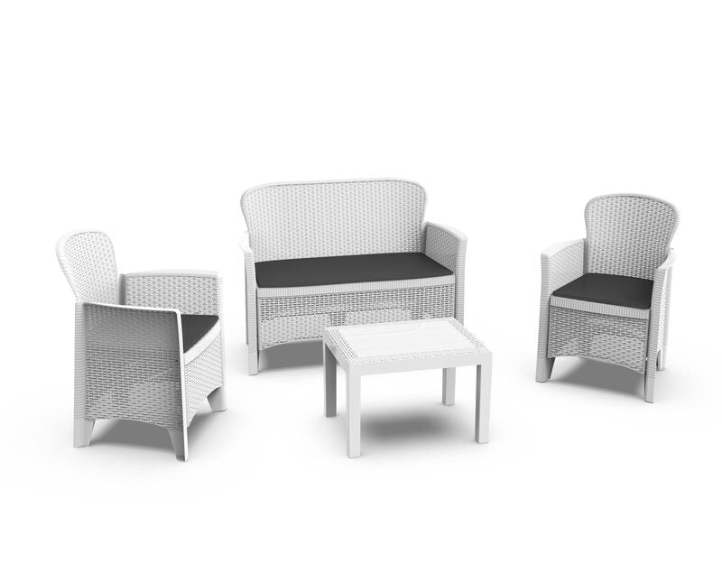 SET 4 PZ JUNGLE C/CUSCINI BIANCO 201457 #CAT