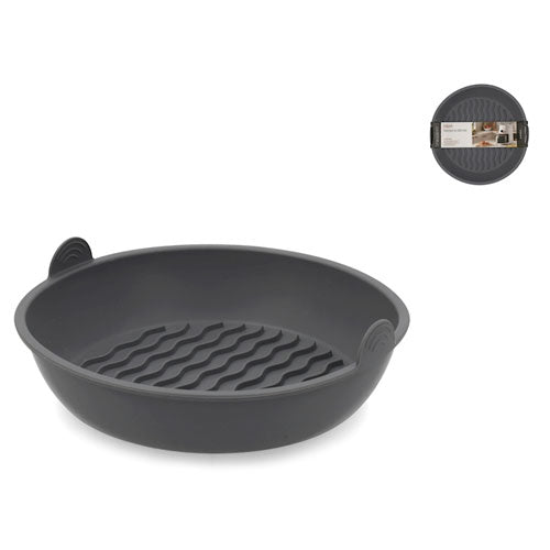 CONTENITORE SILICONE 23 CM TONDO PER FRIGGITRICE AD ARIA GRIGIO H&H
