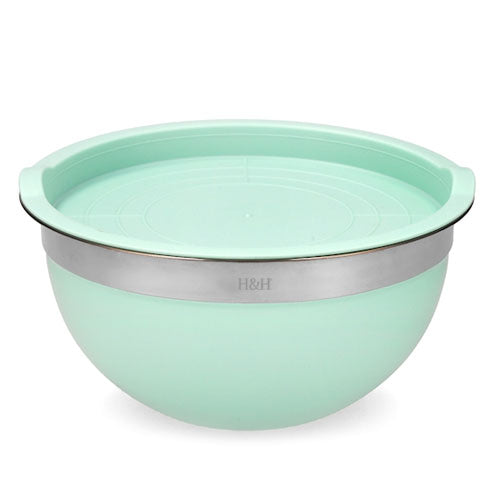 CONTENITORE CON COPERCHIO "MIXING BOWL" 2,5 LT VERDE INOX H&H