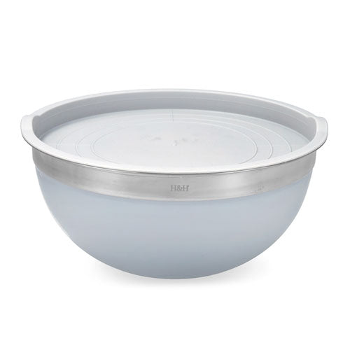 CONTENITORE CON COPERCHIO "MIXING BOWL" 6  LT GRIGIO INOX H&H