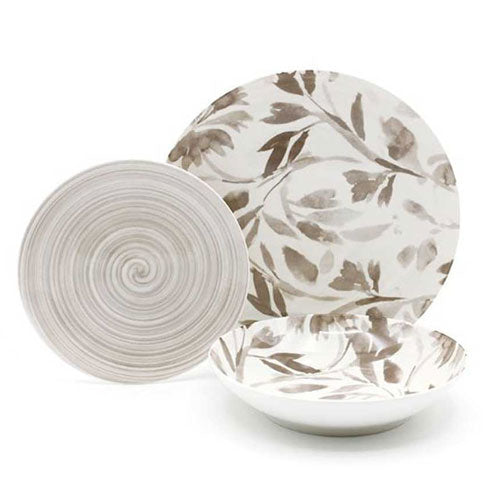 SERVIZIO PIATTI 18 PZ "FLOWER" TORTORA 157060 CASA MILANO