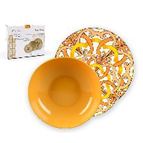 SERVIZIO PIATTI 18 PZ "PORTOFINO" ARANCIO 156131 CASA MILANO