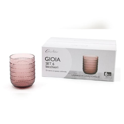 SET 6 TUMBLER GIOIA "CASA MILANO"  260ML ROSA 157831
